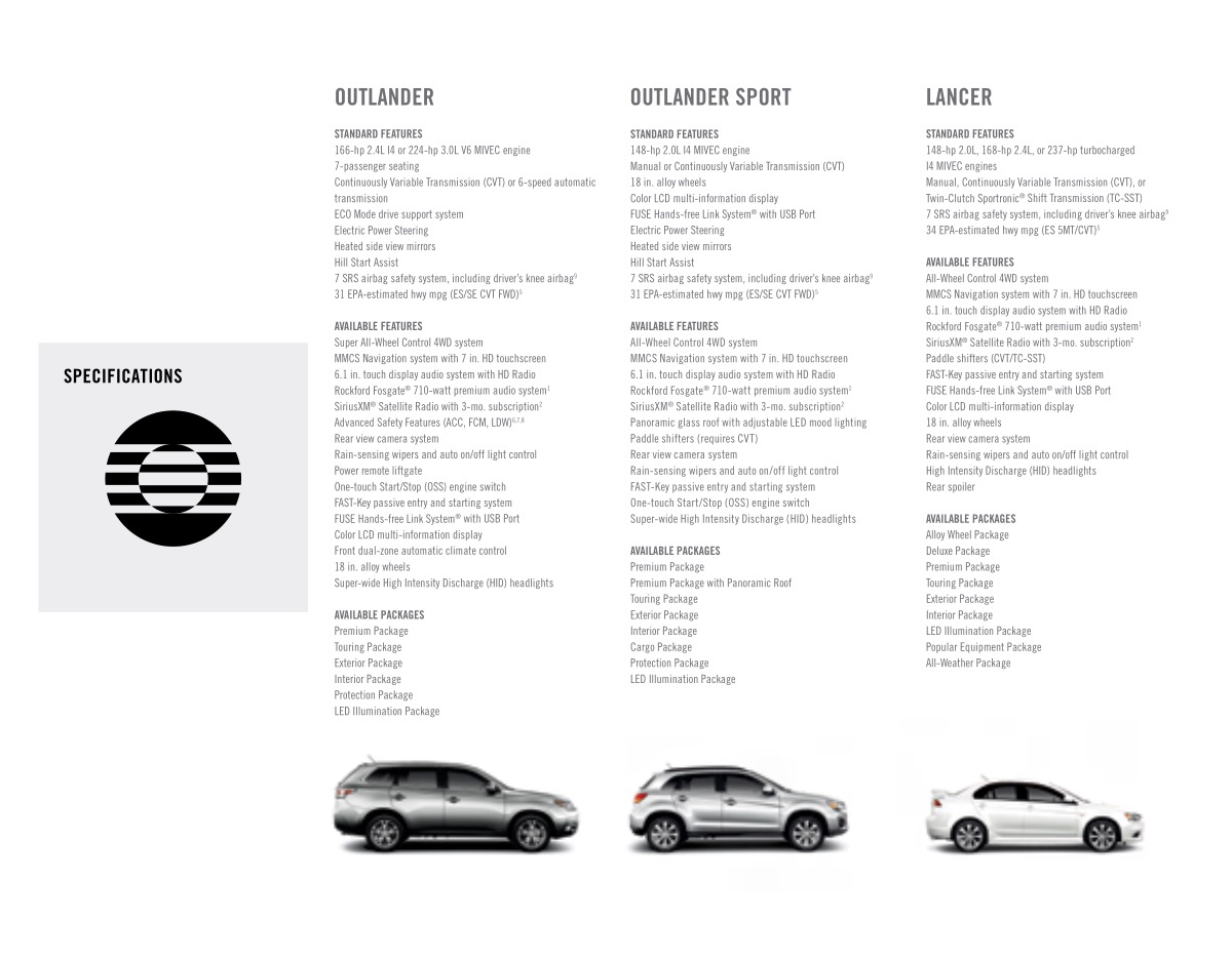 2014 Mitsubishi Full Line Brochure Page 5